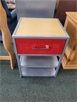 METAL LOCKER STYLE SINGLE DRAWER NIGHTSTAND