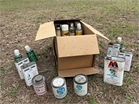 Box of Asstd. Lubricants, Sprays & Liquids
