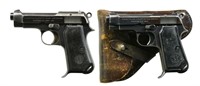 2 BERETTA MODEL 1934 SEMI AUTO PISTOLS.