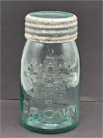 T. Eaton Limited Teal Pint Midget Crown Jar