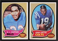 1970 Topps Football, O.J. Simpson #90 and Johhny