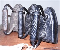 (3) antique irons