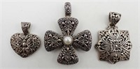 (3) STERLING PENDANTS