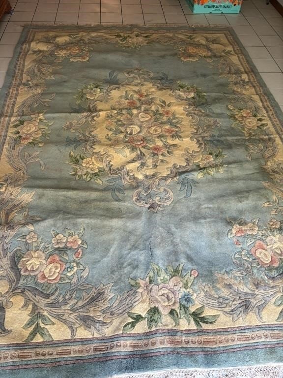 Antique Hand-Knotted Wool Area Rug