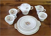 Petit Point Rose Tea & Dishes - Note