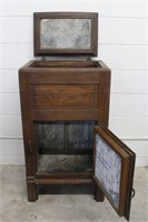 Antique Oak Wood Ice Chest Refrigerator