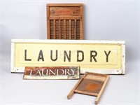 Vintage Washboards and Laundry Signs