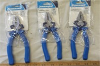 Combination Plier Lot of 3   NEW