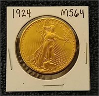 1924 Saint Gaudens $20 gold coin