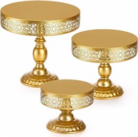 Suwimut 3 Pieces Gold Cake Stand Set, 8, 10, 12 In