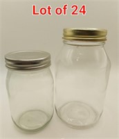 Lot of 48- EHOMEA2Z Mason Jars 32 Oz With gold lid
