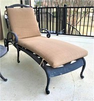 Heavy Cast Metal Chaise Lounge Chair
