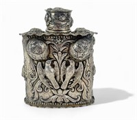 Simon Rosenau .800 fine Silver Repousse Tea Caddy