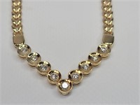14K V-Shape Diamond Necklace 1.37 CT. W/