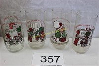 Set of 4 Coca Cola Holly Hobbie Christmas Glasses