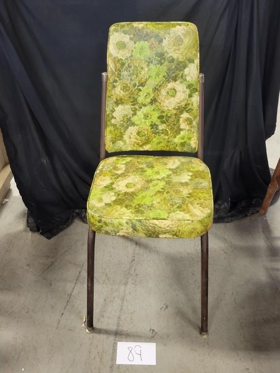 Retro Green and Metal Dining Chair