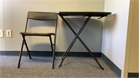 Folding Chair & Table Plastic Black