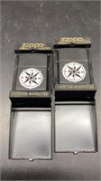 2 Marlboro Compass Zippo Lighters In Cases