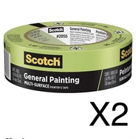 X2 Scotch Painter's Tape, Green Masking Tape for
