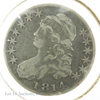 1814 Silver Capped Bust Half Dollar (VG+)