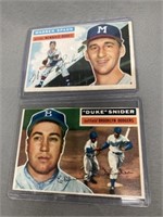 1956 Duke Snider and Warren Spohn Cards