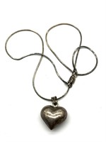 ‘925’ Marked Heart Shaped Pendant 1” on ‘925’