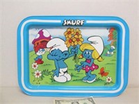Vintage 1980s Smurf Lithograph Metal TV Tray
