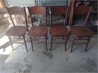 4 vintage wood chairs