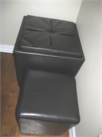 2  Faux Leather Cube Foot stools