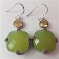 $300 Silver Gemstone Citrine Earrings