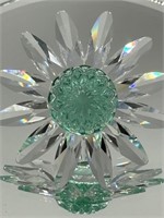 Swarovski Crystal Green Marguerite Flower