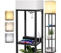 CNXIN Floor Lamp with Shelves with 2 USB Ports, 2