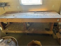 wooden work bench 10' long
