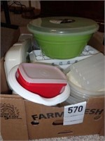 Lg. Box of Tupperware, Poly Storage Containers,