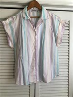 VINTAGE HEADLINERS STRIPED PASTEL SHIRT LARGE