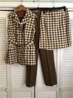 VINTAGE 3PC HOUNDSTOOTH OUTFIT