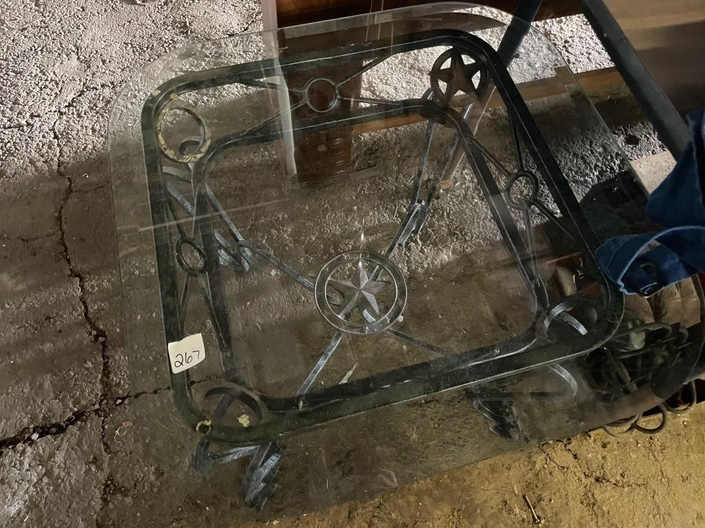 Texas Star glass end table