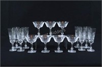 Champagne & Flute Stemware Etched Crystal Glasses