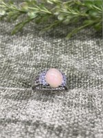 Ethiopian Opal w Lavender & Mint Green Ring