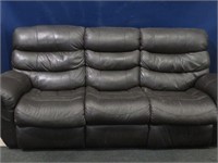 SET OF 3 BROWN LEATHER SOFA/  LOVESEAT & RECLINER