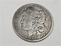 1891 Carson City Morgan Silver Dollar Coin