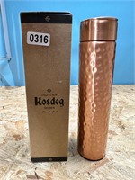 Kosdeg hammered copper metal water bottle 11 3/4oz