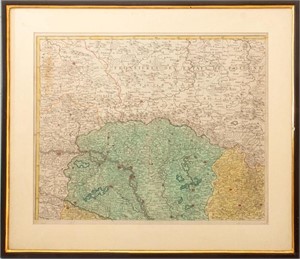 Map of Poland and Hungary Hand-Colored Engraving
