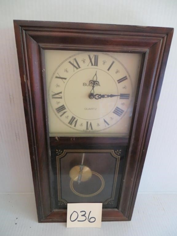 Bulova 21"x11.25" Electric Hanging Clock