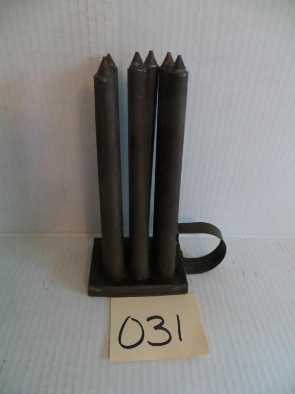 Six Vessel Vintage Tin Candle Mold