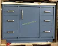 48" Blue Vanity with White Top
