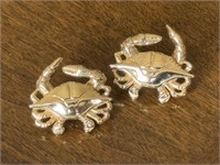 Pair 14K Gold Crab Motif Earrings