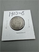 1903-O Silver Barber Quarter