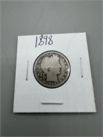 1898 Silver Barber Quarter