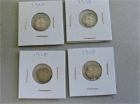 4   - 1918  - 5 Cent Coins